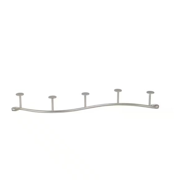 5-Hook Single Wall Mount Rack in Satin Nickel - Picture 4 of 6
